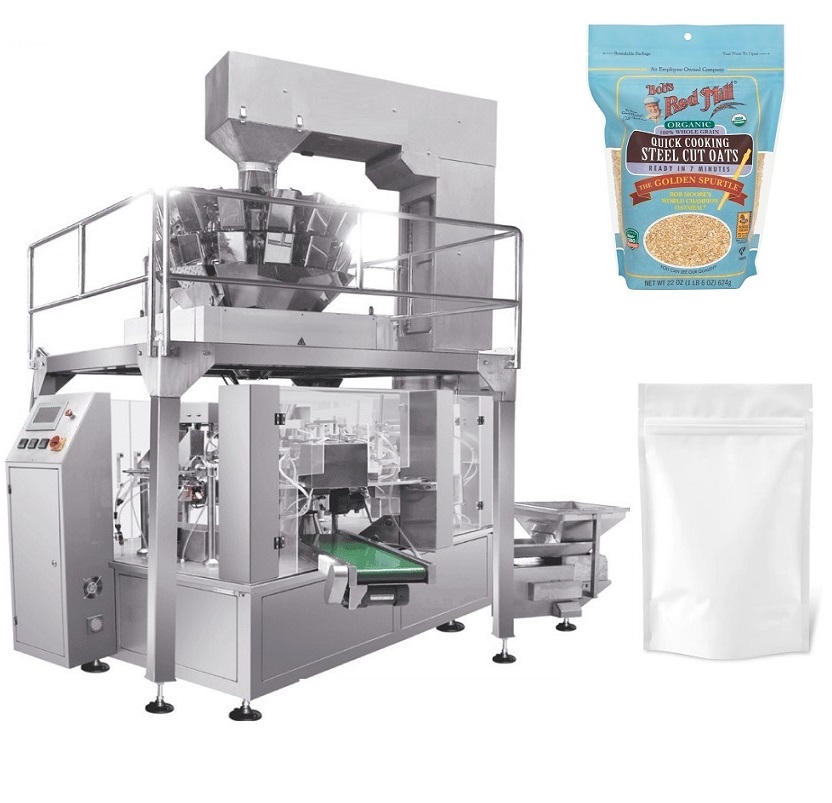 Premade pouches rotary packing machinery for grain